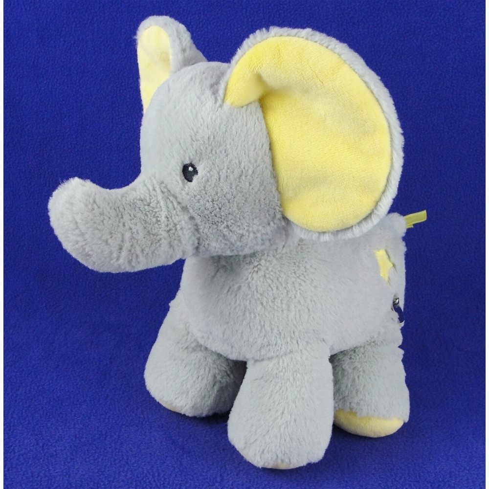 Little Journey Musical Wind Up Elephant Gray Yellow Star Plush Rock a Bye Baby